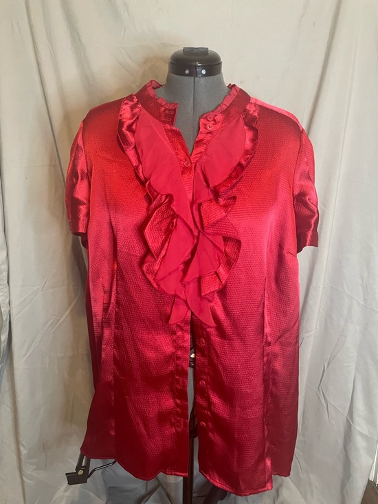 Worthington Black Blazer with Red Ruffle Blouse - Picture 2 of 8